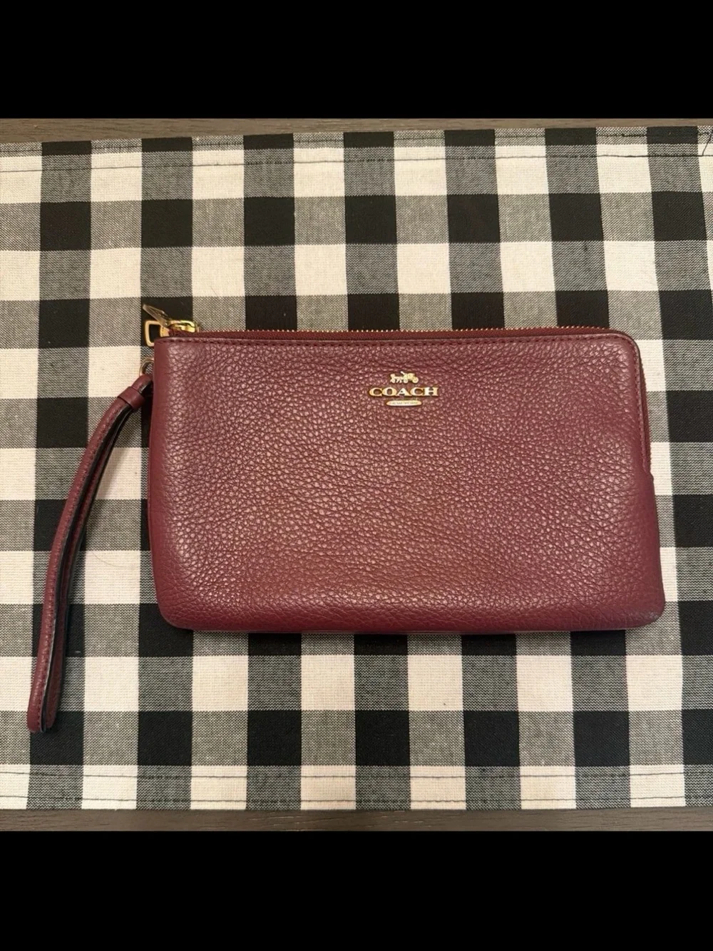 Coach Large Pebbled Leather wallet wristlet